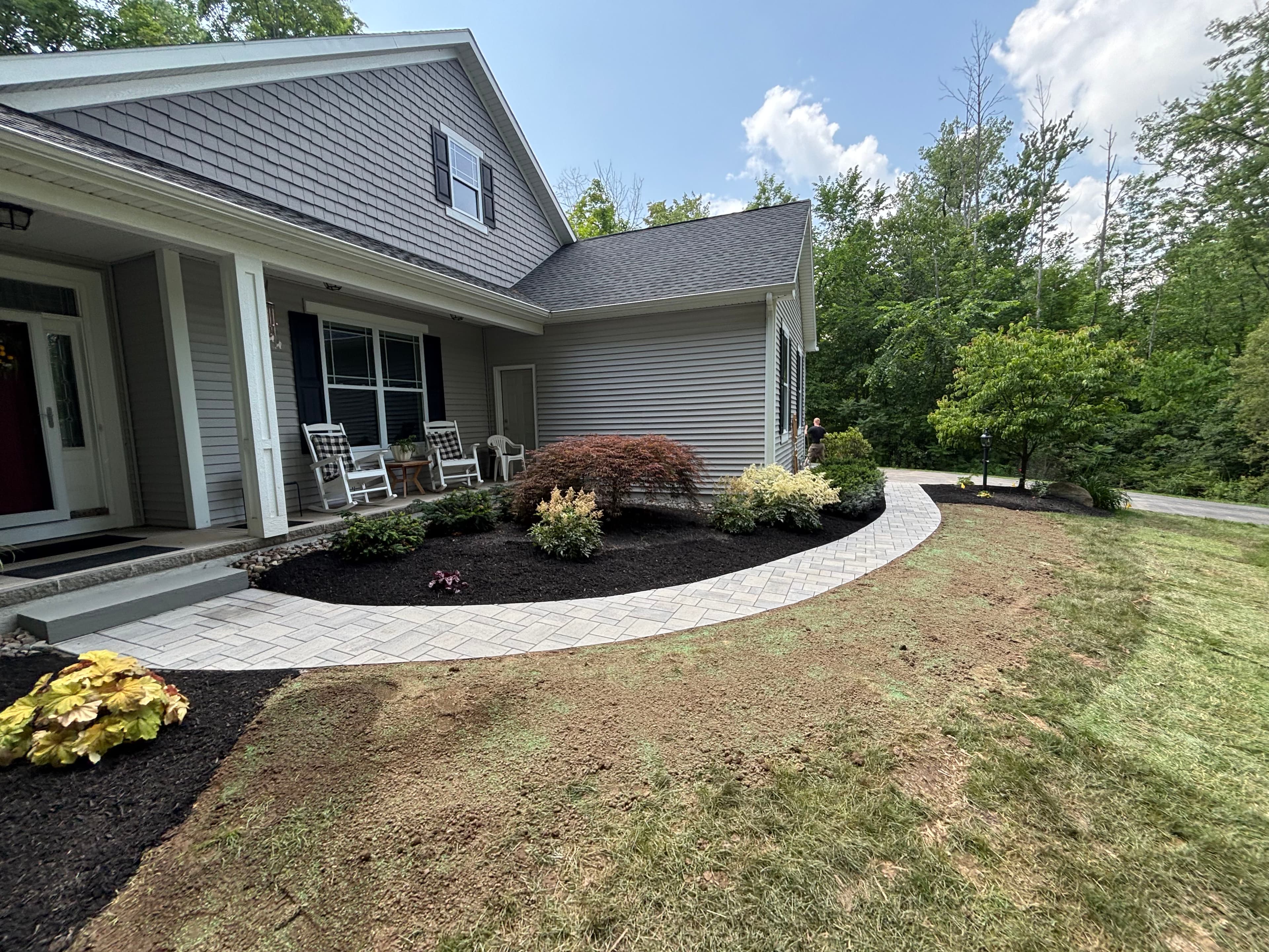 Project Techo-Bloc Paver Walkway and Backyard Patio Install image
