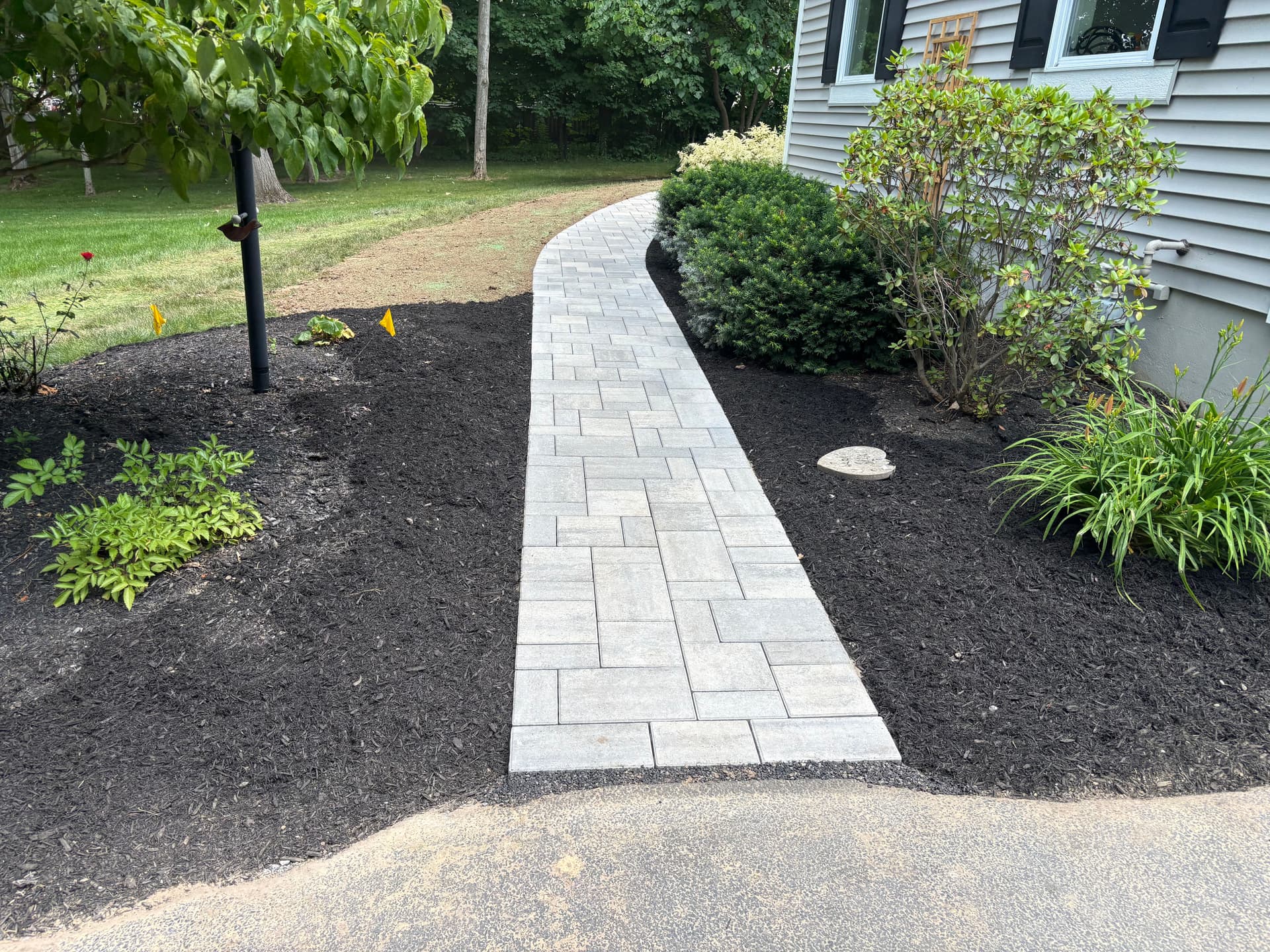 Gallery photos for Techo-Bloc Paver Walkway and Backyard Patio Install: Image #2